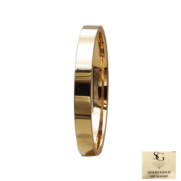 10 K Gold wedding Band 2mm , white gold yellow gold, rose gold, flat high polish - Picture 2 of 3